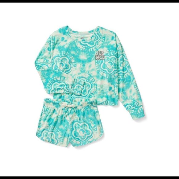 Justice girls 2 piece pajama sleep set size 7/8 NWT - Picture 2 of 7